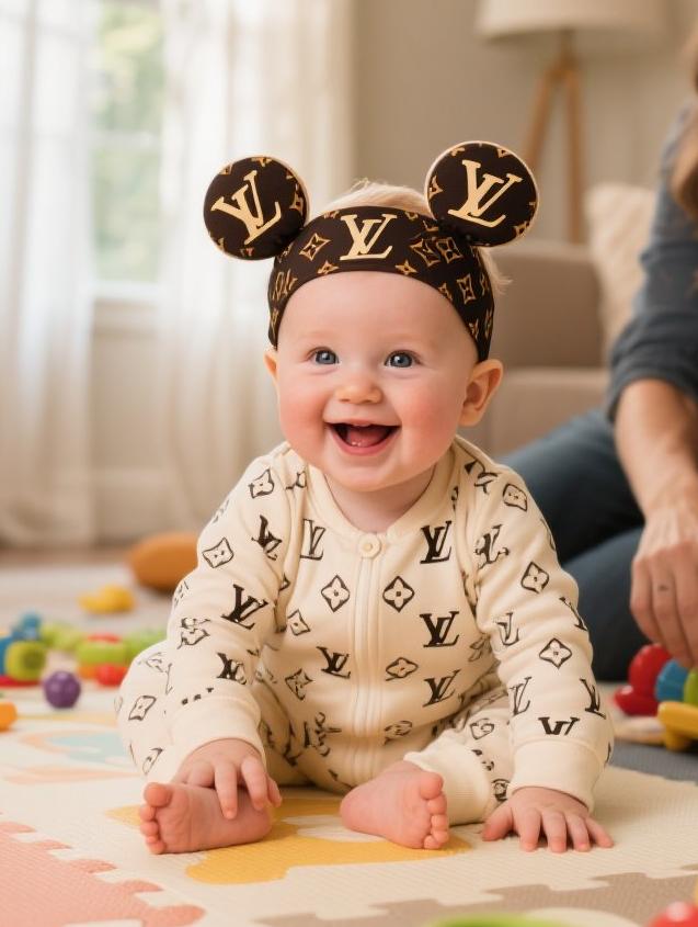 LV Collaboration Series Baby Headband with Mickey Ears